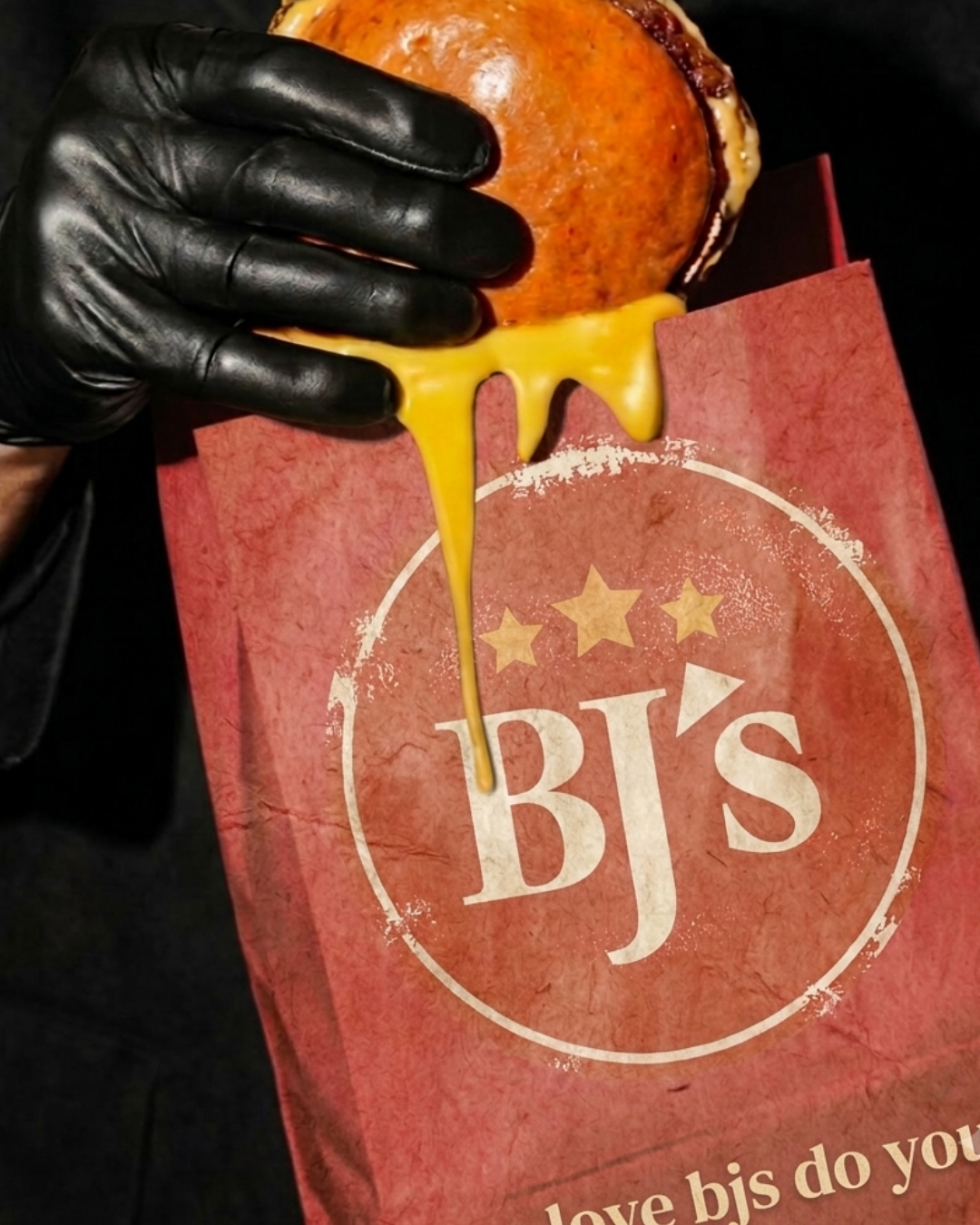 Fresh smashed cheeseburger from BJ's Laganas